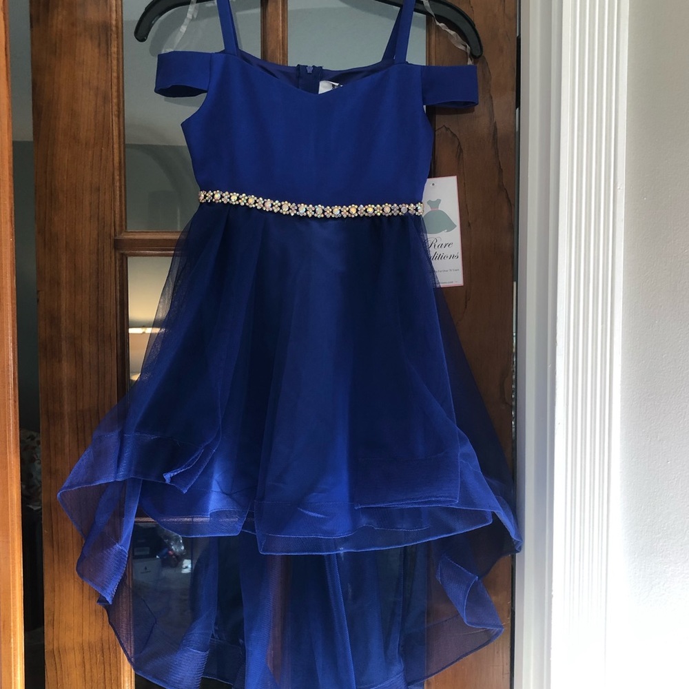 Girls party dress, royal blue